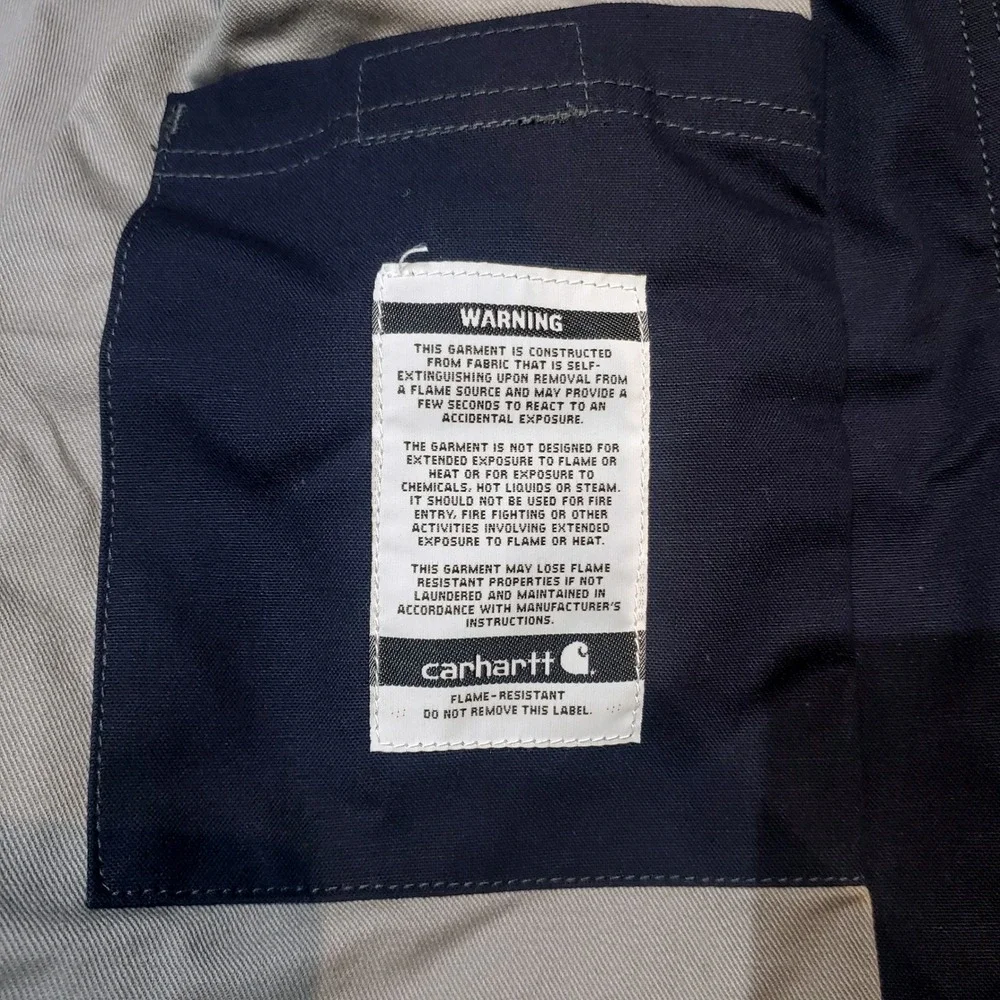 Carhartt FR Full‎ Swing Quick Duck Jacket Men's XL Navy Blue NFPA 2112 Workwear